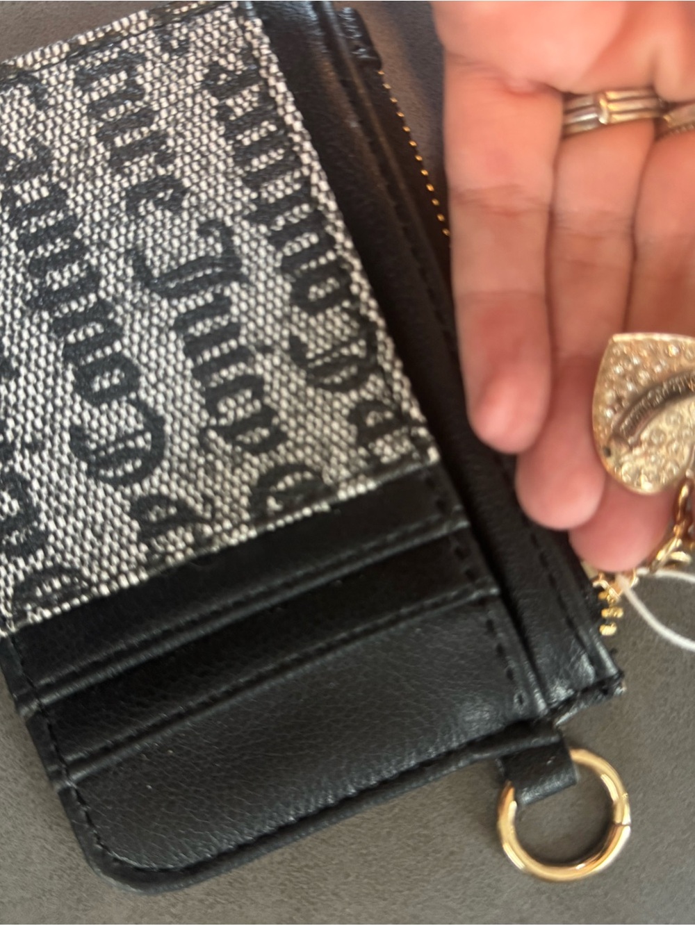 Juicy Couture Black Coin Purse with Gold Hardware